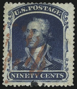 Sale 1040, Lot 1272, 12c-90c 1857-60 Issue (Scott 36B-39)