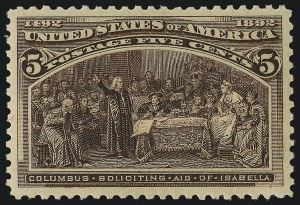 Sale Number 1040, Lot Number 1482, 1893 Columbian Issue, 1c thru 50c, Singles (Scott 230-240)