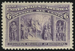 Sale 1040, Lot 1483, 1893 Columbian Issue, 1c thru 50c, Singles (Scott 230-240)