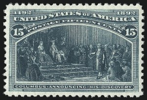 Sale 1040, Lot 1488, 1893 Columbian Issue, 1c thru 50c, Singles (Scott 230-240)