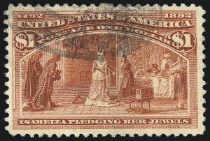 Sale 1040, Lot 1497, 1893 Columbian Issue, $1.00-$5.00, Singles (Scott 241-245)