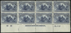Sale 1040, Lot 1518, 1893 Columbian Issue, Multiples (Scott 230-240)