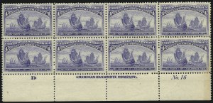 Sale 1040, Lot 1527, 1893 Columbian Issue, Multiples (Scott 230-240)
