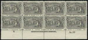 Sale 1040, Lot 1541, 1893 Columbian Issue, Multiples, cont. incl. Panes & Sheets (Scott 230-245)
