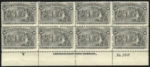 Sale 1040, Lot 1542, 1893 Columbian Issue, Multiples, cont. incl. Panes & Sheets (Scott 230-245)