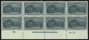 Sale 1040, Lot 1543, 1893 Columbian Issue, Multiples, cont. incl. Panes & Sheets (Scott 230-245)