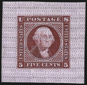 Sale 1048, Lot 113, Essays and Proofs: 1869 Pictorial Issue Safety Paper Essays