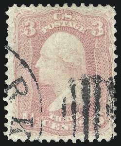 Sale 1050, Lot 186, 1861-66 Issue (Scott 56-77), 3c Pink (64) Sale 1050, Lot 186, 1861-66 Issue (Scott 56-77)