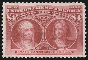 Sale 1050, Lot 386, $1.00-$5.00 1893 Columbian Issue (Scott 241-245)