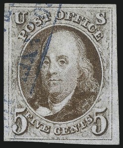 Sale 1050, Lot 41, 5c-10 1847 Issue and 1875 Reproduction of 1847 Issue (Scott 1-4)