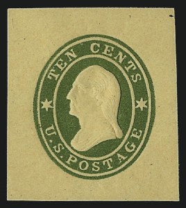 Sale 1050, Lot 783, Postal Stationery (Scott U, UO, UX), 10c Green on Buff, Die 11, Cut Square (U33) Sale 1050, Lot 783, Postal Stationery (Scott U, UO, UX)