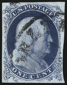 Sale 1050, Lot 85, 1c 1851-56 Issue (Scott 5A-9)
