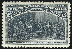 Sale 1050, Lot 884, U.S. Stamps Group Lots by Issue, 15c, 30c Columbian (238-239) Sale 1050, Lot 884, U.S. Stamps Group Lots by Issue