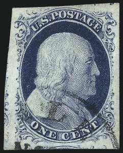 Sale 1050, Lot 91, 1c 1851-56 Issue (Scott 5A-9)