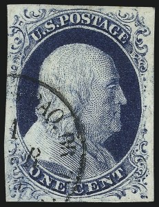 Sale 1050, Lot 93, 1c 1851-56 Issue (Scott 5A-9)
