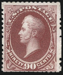 Sale 1057, Lot 762, 1875 Continental Bank Note Co. Hard Paper Special Printing (Scott 167-180)