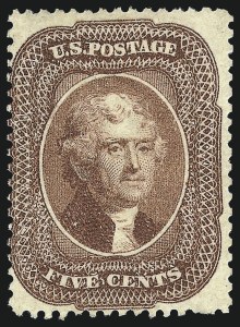 Sale 1061, Lot 3429, 3c-90c 1857-60 Issue and 1875 Reprint (Scott 25-40)