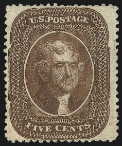 Sale 1061, Lot 3437, 3c-90c 1857-60 Issue and 1875 Reprint (Scott 25-40)
