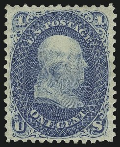 Sale 1061, Lot 3463, 1861-66 Issue (Scott 56-78), 1c Blue (63) Sale 1061, Lot 3463, 1861-66 Issue (Scott 56-78)