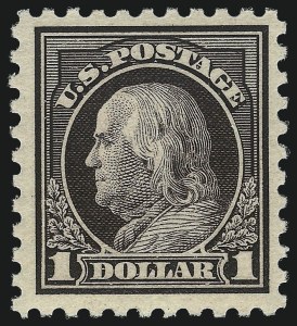 Sale 1061, Lot 3955, 1915-17 Washington-Franklin Issues (Scott 460-518b), $1.00 Violet Black (478) Sale 1061, Lot 3955, 1915-17 Washington-Franklin Issues (Scott 460-518b)
