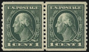 Sale 1062, Lot 626, 1913-15 Washington-Franklin Issues (Scott 424-449), 1c Green, Coil (443) Sale 1062, Lot 626, 1913-15 Washington-Franklin Issues (Scott 424-449)