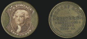 Sale 1066, Lot 328, Civil War Encased Postage