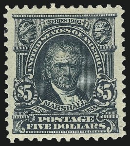 Sale 1067, Lot 1376, 1902-08 Issues (Scott 300-319), $5.00 Dark Green (313) Sale 1067, Lot 1376, 1902-08 Issues (Scott 300-319)