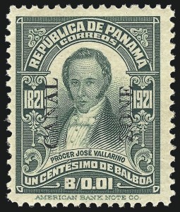 Sale 1067, Lot 1814, U.S. Possessions: Canal Zone, CANAL ZONE, 1924, 1c Green (67) Sale 1067, Lot 1814, U.S. Possessions: Canal Zone