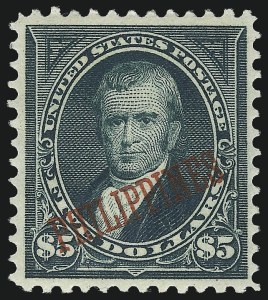 Sale 1067, Lot 1907, U.S. Possessions: Philippines, 1898-1903, PHILIPPINES, 1901, $5.00 Dark Green (225) Sale 1067, Lot 1907, U.S. Possessions: Philippines, 1898-1903