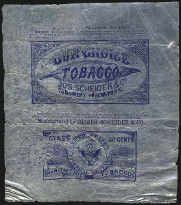 Sale 1067, Lot 401, Revenues: Tax-Paid Tobacco Issues on Tin-Foil