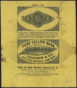 Sale 1067, Lot 494, Revenues: Tax-Paid Tobacco Issues on Paper