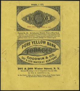 Sale 1067, Lot 501, Revenues: Tax-Paid Tobacco Issues on Paper