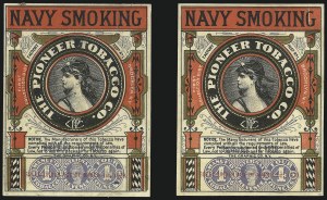 Sale 1067, Lot 503, Revenues: Tax-Paid Tobacco Issues on Paper