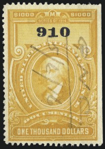 Sale 1067, Lot 580, Revenues: Documentary Issues