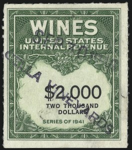 Sale 1067, Lot 636, Revenues: Wine thru Beer