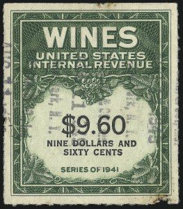 Sale 1067, Lot 640, Revenues: Wine thru Beer