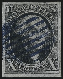 Sale 1067, Lot 871, 1847 Issue and 1875 Reproduction of 1847 Issue (Scott 1-4), 10c Black (2) Sale 1067, Lot 871, 1847 Issue and 1875 Reproduction of 1847 Issue (Scott 1-4)