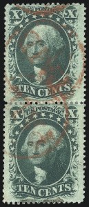 Sale 1067, Lot 976, 10c-90c 1857-60 Issue (Scott 31-39)