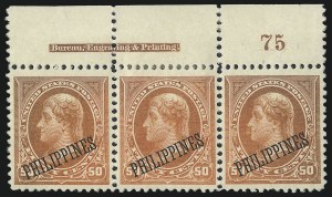 Sale 1068, Lot 725, U.S. Possessions: Philippines, thru 1926