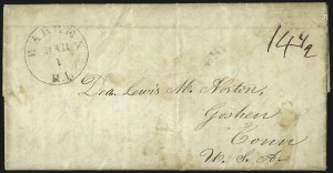 Sale 1068, Lot 869, Hawaii: Stampless thru 1868 Kamehameha III Issues