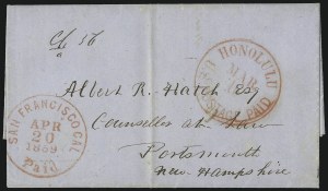 Sale 1068, Lot 875, Hawaii: Stampless thru 1868 Kamehameha III Issues