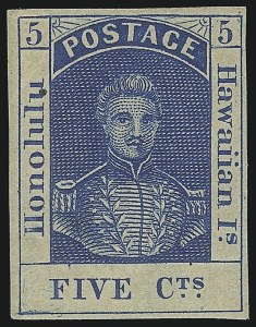Sale 1068, Lot 877, Hawaii: Stampless thru 1868 Kamehameha III Issues
