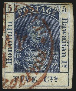 Sale 1068, Lot 879, Hawaii: Stampless thru 1868 Kamehameha III Issues