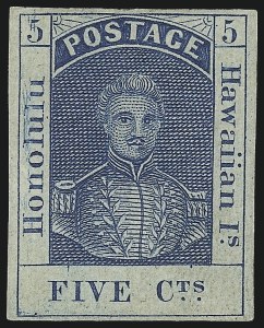 Sale 1068, Lot 881, Hawaii: Stampless thru 1868 Kamehameha III Issues