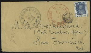 Sale 1068, Lot 884, Hawaii: Stampless thru 1868 Kamehameha III Issues