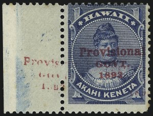Sale 1068, Lot 979, Hawaii: 1893 Provisional Ovpts.