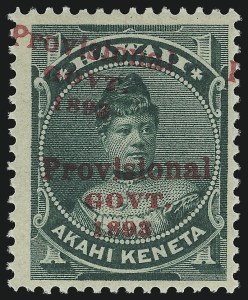 Sale 1068, Lot 980, Hawaii: 1893 Provisional Ovpts.