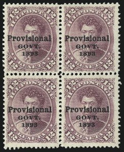 Sale 1068, Lot 983, Hawaii: 1893 Provisional Ovpts.