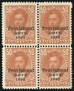 Sale 1068, Lot 986, Hawaii: 1893 Provisional Ovpts.