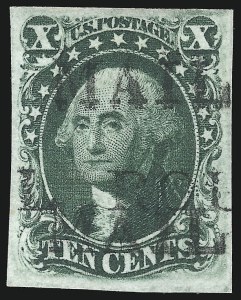 Sale 1074, Lot 510, 5c-10c 1851 Issue (Scott 12-16)
